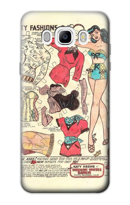 S3820 Vintage Cowgirl Fashion Paper Doll Case For Samsung Galaxy J7 (2016)