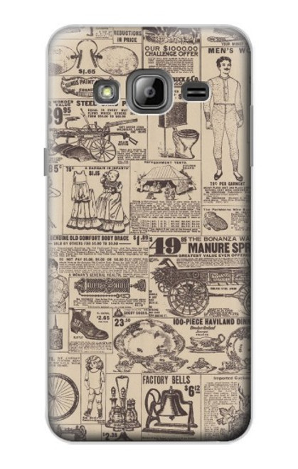 S3819 Retro Vintage Paper Case For Samsung Galaxy J3 (2016)