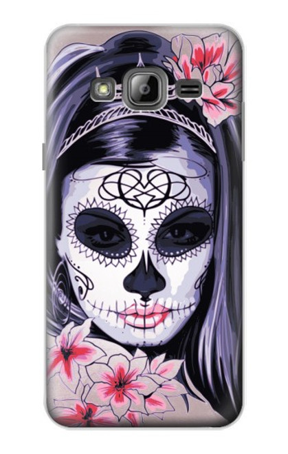 S3821 Sugar Skull Steam Punk Girl Gothic Case For Samsung Galaxy J3 (2016)