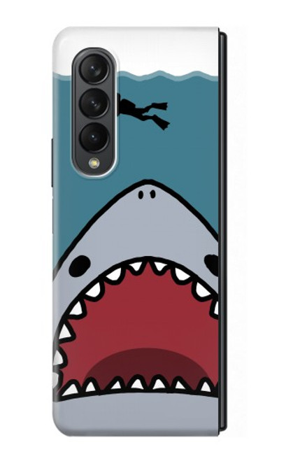 S3825 Cartoon Shark Sea Diving Case For Samsung Galaxy Z Fold 3 5G