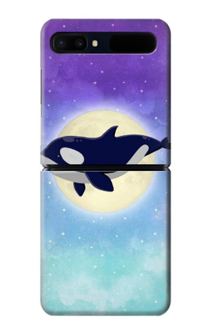 S3807 Killer Whale Orca Moon Pastel Fantasy Case For Samsung Galaxy Z Flip 5G