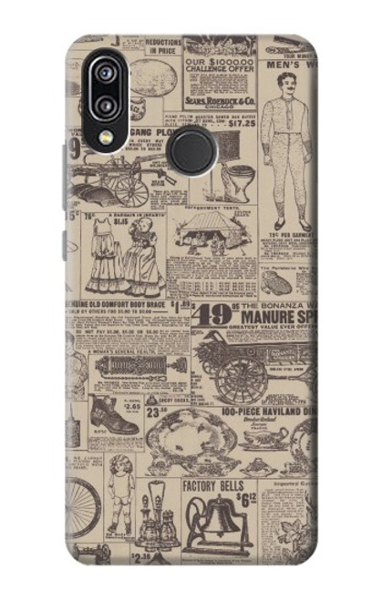 S3819 Retro Vintage Paper Case For Huawei P20 Lite