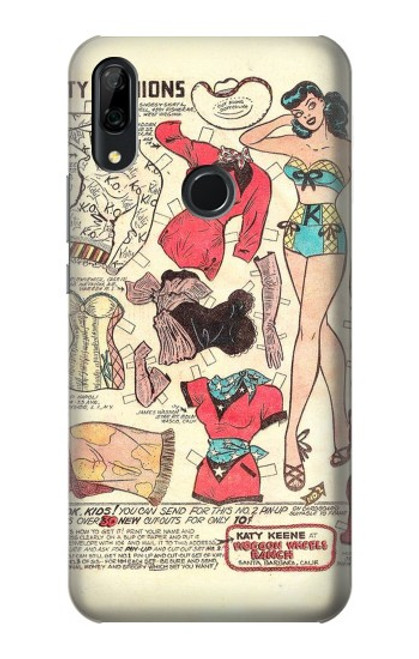 S3820 Vintage Cowgirl Fashion Paper Doll Case For Huawei P Smart Z, Y9 Prime 2019