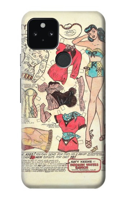 S3820 Vintage Cowgirl Fashion Paper Doll Case For Google Pixel 5