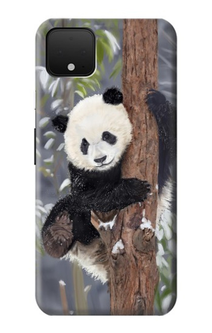 S3793 Cute Baby Panda Snow Painting Case For Google Pixel 4