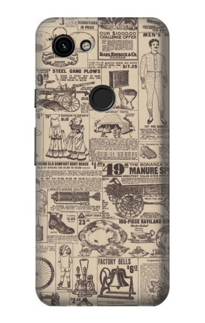 S3819 Retro Vintage Paper Case For Google Pixel 3a