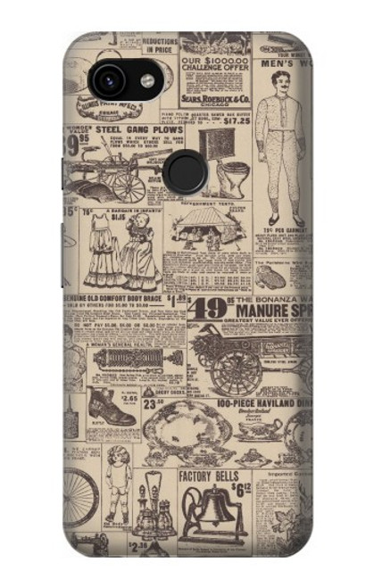 S3819 Retro Vintage Paper Case For Google Pixel 3a XL