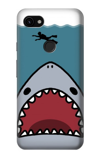 S3825 Cartoon Shark Sea Diving Case For Google Pixel 3a XL