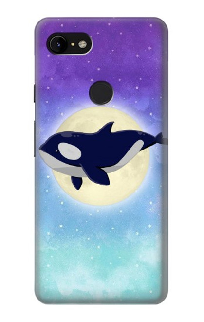 S3807 Killer Whale Orca Moon Pastel Fantasy Case For Google Pixel 3 XL