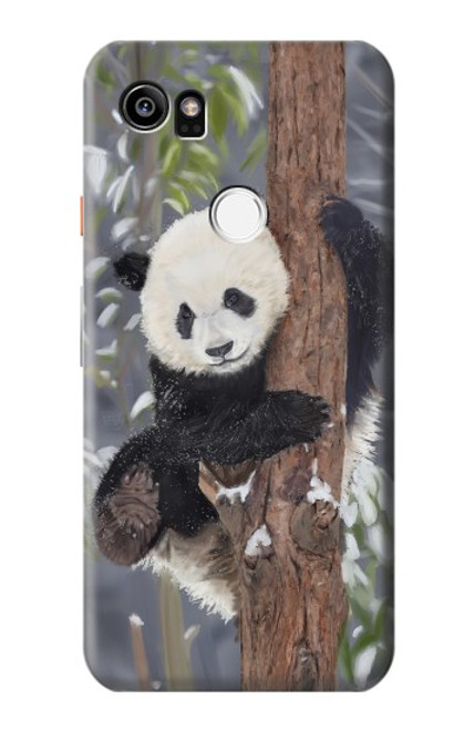 S3793 Cute Baby Panda Snow Painting Case For Google Pixel 2 XL