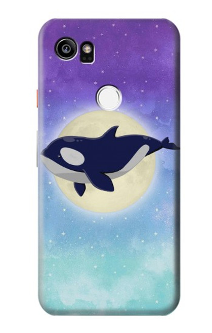 S3807 Killer Whale Orca Moon Pastel Fantasy Case For Google Pixel 2 XL