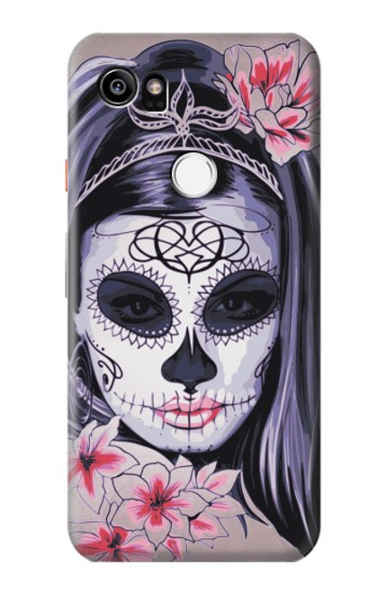 S3821 Sugar Skull Steam Punk Girl Gothic Case For Google Pixel 2 XL