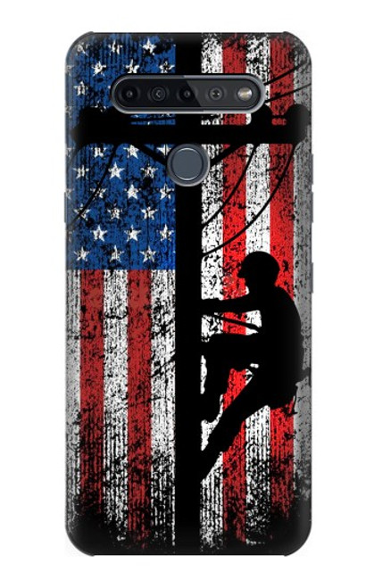S3803 Electrician Lineman American Flag Case For LG K51S