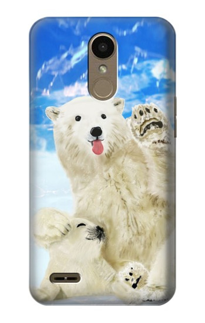 S3794 Arctic Polar Bear in Love with Seal Paint Case For LG K10 (2018), LG K30