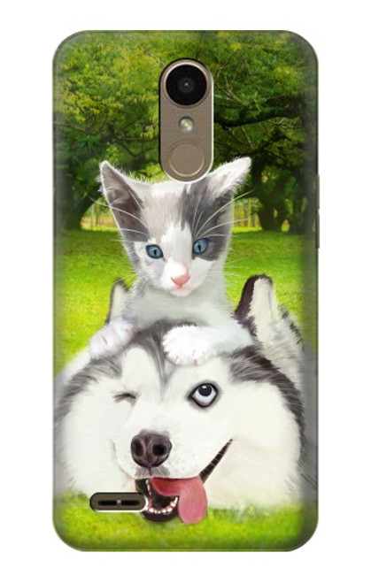 S3795 Grumpy Kitten Cat Playful Siberian Husky Dog Paint Case For LG K10 (2018), LG K30