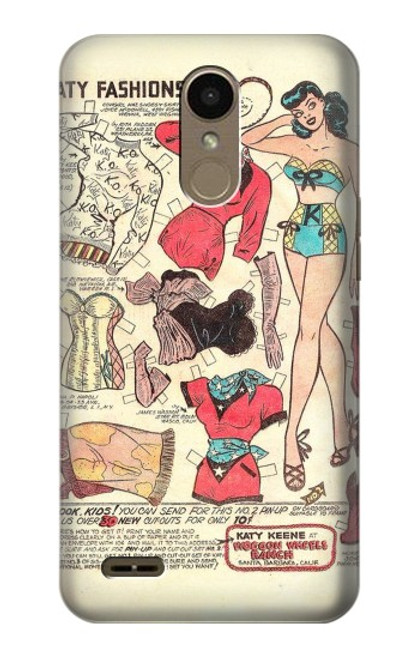 S3820 Vintage Cowgirl Fashion Paper Doll Case For LG K10 (2018), LG K30