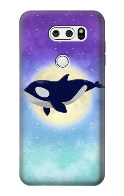 S3807 Killer Whale Orca Moon Pastel Fantasy Case For LG V30, LG V30 Plus, LG V30S ThinQ, LG V35, LG V35 ThinQ