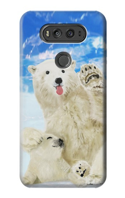 S3794 Arctic Polar Bear in Love with Seal Paint Case For LG V20