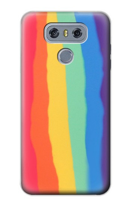S3799 Cute Vertical Watercolor Rainbow Case For LG G6