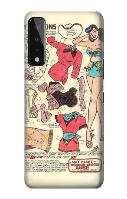 S3820 Vintage Cowgirl Fashion Paper Doll Case For LG Stylo 7 5G