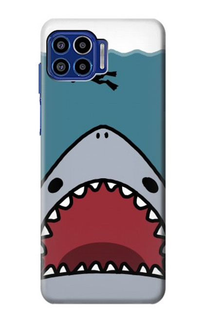 S3825 Cartoon Shark Sea Diving Case For Motorola One 5G