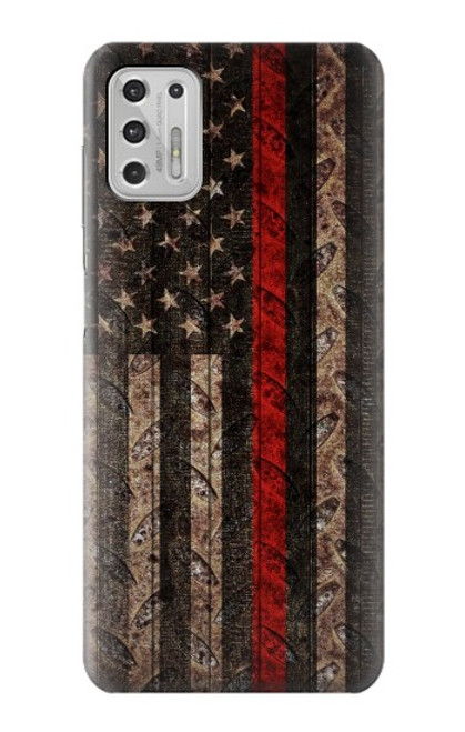 S3804 Fire Fighter Metal Red Line Flag Graphic Case For Motorola Moto G Stylus (2021)