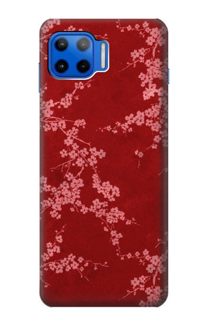 S3817 Red Floral Cherry blossom Pattern Case For Motorola Moto G 5G Plus