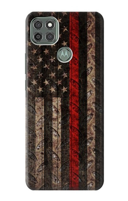 S3804 Fire Fighter Metal Red Line Flag Graphic Case For Motorola Moto G9 Power