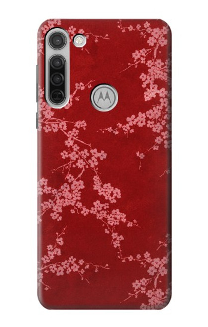 S3817 Red Floral Cherry blossom Pattern Case For Motorola Moto G8