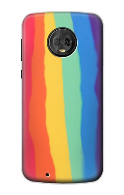 S3799 Cute Vertical Watercolor Rainbow Case For Motorola Moto G6