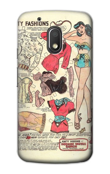 S3820 Vintage Cowgirl Fashion Paper Doll Case For Motorola Moto G4 Play