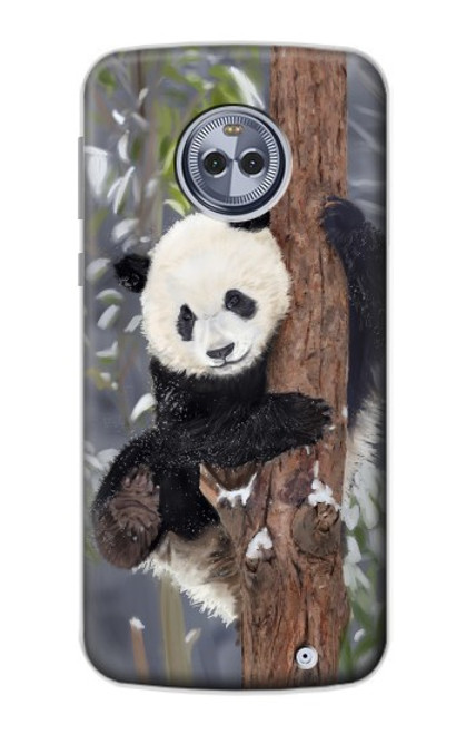 S3793 Cute Baby Panda Snow Painting Case For Motorola Moto X4