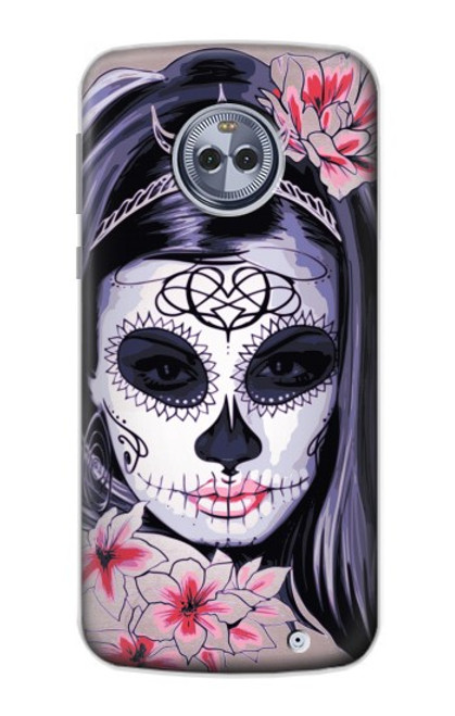 S3821 Sugar Skull Steam Punk Girl Gothic Case For Motorola Moto X4