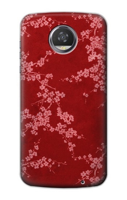 S3817 Red Floral Cherry blossom Pattern Case For Motorola Moto Z2 Play, Z2 Force