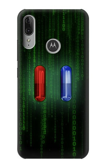 S3816 Red Pill Blue Pill Capsule Case For Motorola Moto E6 Plus, Moto E6s