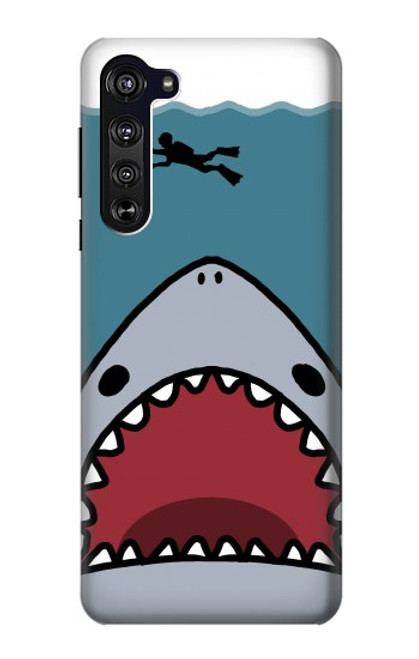 S3825 Cartoon Shark Sea Diving Case For Motorola Edge