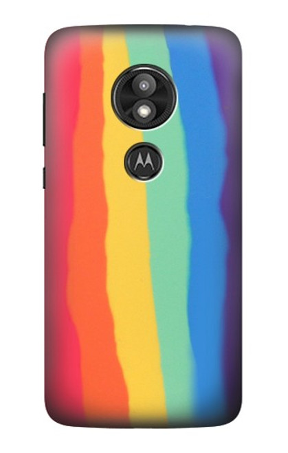 S3799 Cute Vertical Watercolor Rainbow Case For Motorola Moto E Play (5th Gen.), Moto E5 Play, Moto E5 Cruise (E5 Play US Version)