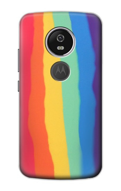 S3799 Cute Vertical Watercolor Rainbow Case For Motorola Moto E5 Plus