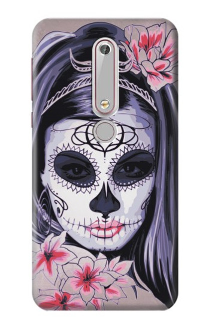 S3821 Sugar Skull Steam Punk Girl Gothic Case For Nokia 6.1, Nokia 6 2018