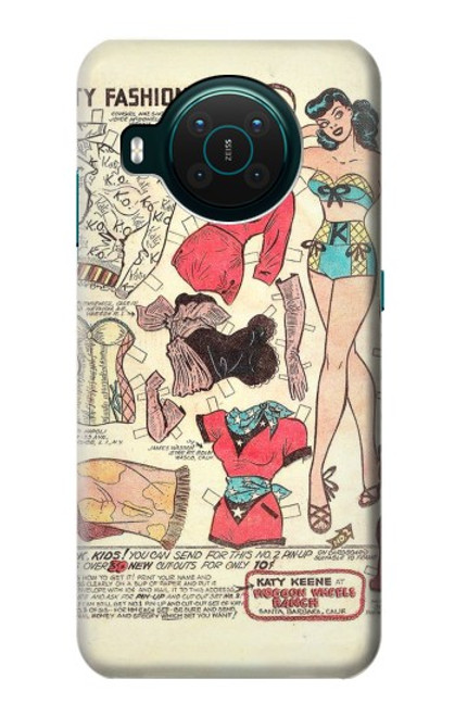 S3820 Vintage Cowgirl Fashion Paper Doll Case For Nokia X10