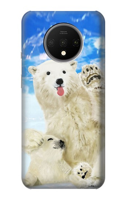 S3794 Arctic Polar Bear in Love with Seal Paint Case For OnePlus 7T