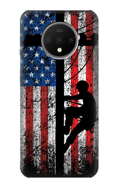 S3803 Electrician Lineman American Flag Case For OnePlus 7T