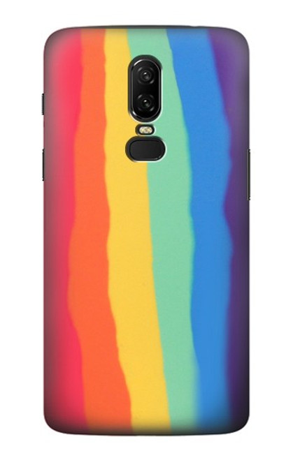 S3799 Cute Vertical Watercolor Rainbow Case For OnePlus 6
