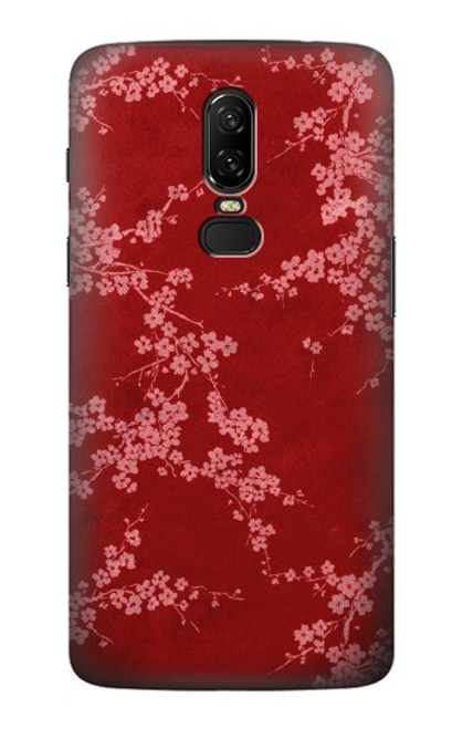 S3817 Red Floral Cherry blossom Pattern Case For OnePlus 6