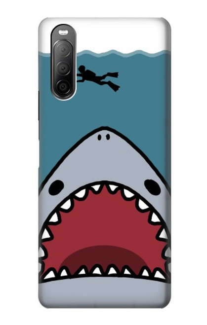 S3825 Cartoon Shark Sea Diving Case For Sony Xperia 10 II