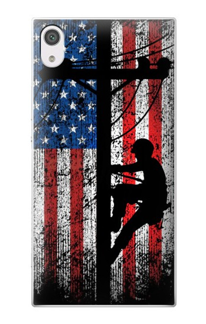 S3803 Electrician Lineman American Flag Case For Sony Xperia XA1