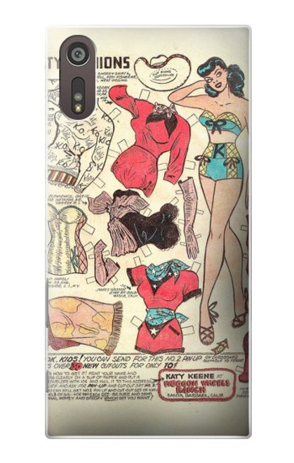 S3820 Vintage Cowgirl Fashion Paper Doll Case For Sony Xperia XZ