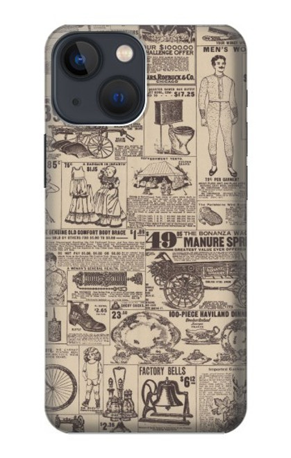 S3819 Retro Vintage Paper Case For iPhone 13