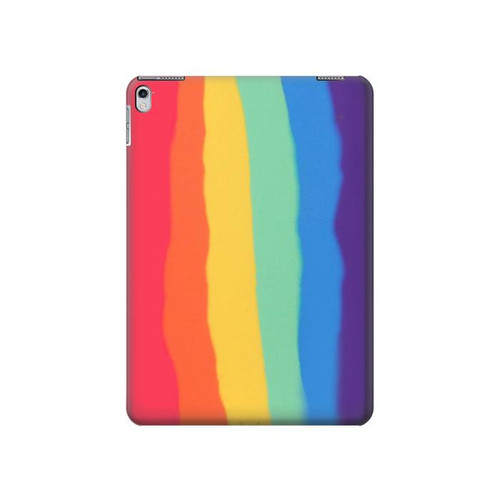 S3799 Cute Vertical Watercolor Rainbow Hard Case For iPad Air 2, iPad 9.7 (2017,2018), iPad 6, iPad 5