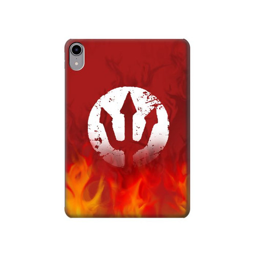 S2803 Fire Red Devil Spear Symbol Hard Case For iPad mini 6, iPad mini (2021)